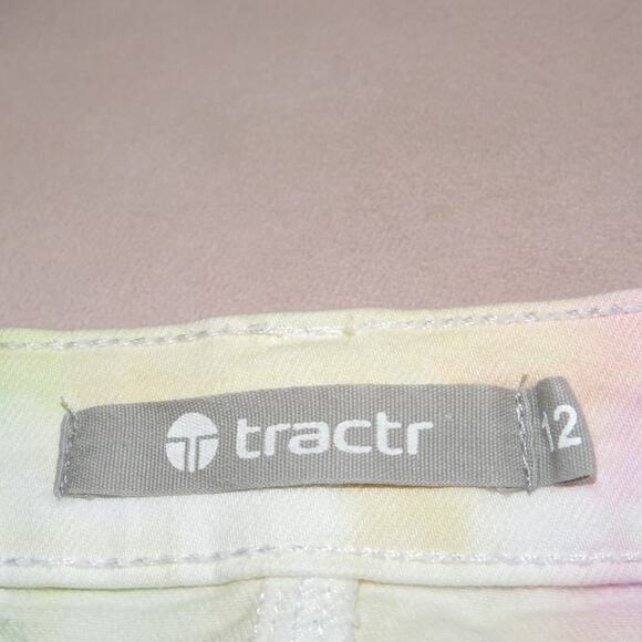 Tractr Rainbow Tie Dye Denim Cut Off Girls Jean Shorts - Picture 5 of 7